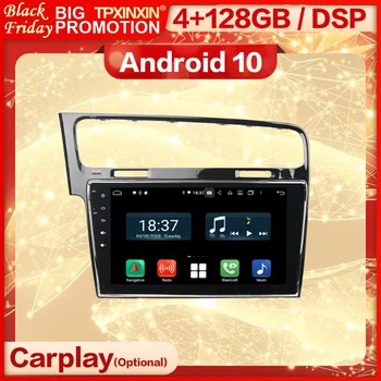  Carplay 2 Din Android 10 multimédiás sztereó vevő VW Golf 7 2013 2014 2015 GPS Navi IPS rádió audio-videó lejátszó fejegység