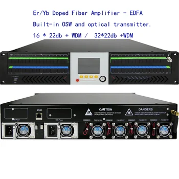 triple-play OSW+OT+EDFA+WDM 16x22dBm, 32x22dBm WDM 1550nm-rel optikai szálas erősítő kábel Erbiumadalékos szálerősítő (EDFA)