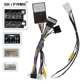 SKYFAME 16Pin autós kábelköteg adapter Canbus Box dekóderrel Zotye T600 Coupe Android rádiós tápkábelhez