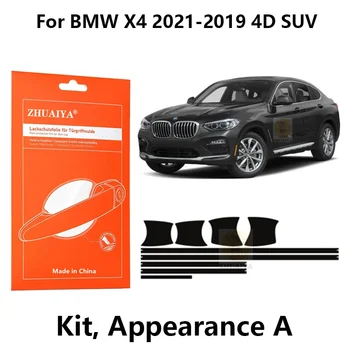ZHUAIYA ajtóélvédők Ajtófogantyú csésze festékvédő fólia TPU PPF BMW X4 2021-2019 4D SUV autó assecories