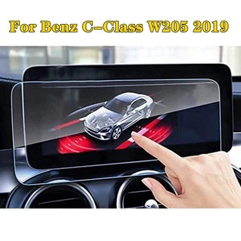 10,25 hüvelykes autó GPS navigációs képernyővédő fólia Benz C-osztály W205 2019 edzett üveg film automatikus belső kiegészítők