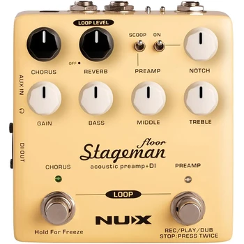 NUX NAP-5 Stageman Floor akusztikus előfok DI gitár effekt pedál kórus zengetés Freeze 60s loop gitárra hegedű mandolin bendzsó
