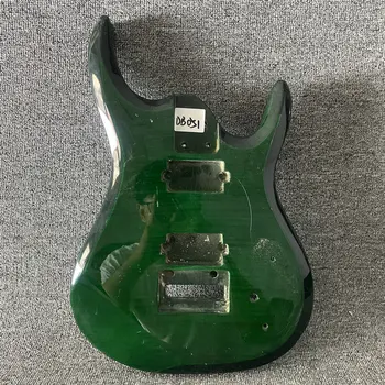 DB051 Green Flamed Maple elektromos gitártest 2 pont rögzített tremolo DIY gitár alkatrészek sérülésekkel és piszkos cserével