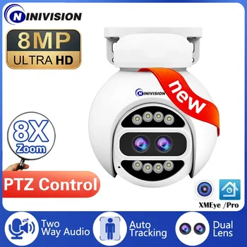 4K 8MP 2K 4MP PoE PTZ CCTV IP kamera Videó megfigyelés Biztonság Kültéri 8x digitális zoom kétirányú audio utcai szín 10CH NVR-hez