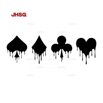 JHSG Classic Modern póker mintázat matricák Motorkerékpár autó divat matricák Fekete/fehér vinil vízálló fényvédő matricák PVC