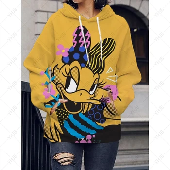 Dark Disney Mickey egér mintás kapucnis pulóver női őszi új Splice Disney Vintage pulóver Street Style Y2K