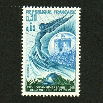 1Db/Set Új francia postabélyeg 1966 Verduni csata A győzelem istennője Gravírozás Postaköltség bélyegek MNH