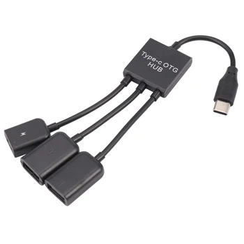 USB 3.1 Type C apa csatlakozó - 2 kettős USB A 2.0 anya + -USB anya 3 az 1-ben OTG HUB