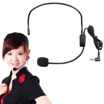 3,5 mm-es vezetékes mikrofonos fejhallgató konferencia útmutató Beszédhangszóró erősítő Microfone