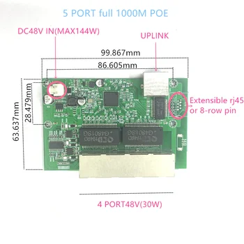 5 POE 1000M port 8 Poe 10/100/1000M ipari kapcsoló gigabites switch 5 gigabites switch gigabites switch POE KAPCSOLÓ 48V 1000M