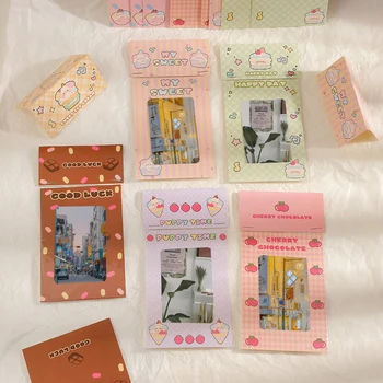 10dbs Aranyos fotó karton hátlap Papír Kártya fej csomagolás Ajándék dekorációs kártya Védőcsomagolás Édes koreai stílus INS
