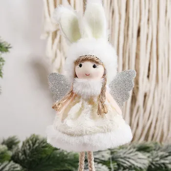 Újév 2024 Karácsonyfa díszek Aranyos angyal játék lány baba medál Navidad Natal Noel lakberendezés karácsonyi díszek ajándék