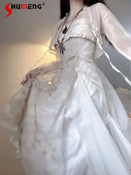 Japán stílusú háromdimenziós Jacquard pántos ruha 2023 nyár Új kínai stílusú napi Hanfu Elements ruhák kétrészes öltöny