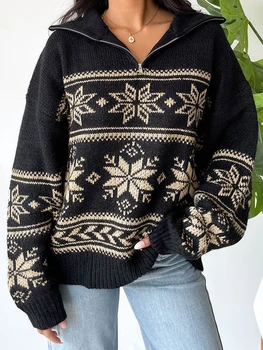 Női vintage csíkos pulóver Y2K hosszú ujjú legénynyakú pulóver felsők Grunge túlméretezett kötöttáru