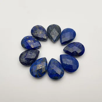 divat kereszt furat jó Természetes lapis lazuli kő vízcsepp laza gyöngy ékszerkészítéshez Karkötő nyaklánc kiegészítők 10db