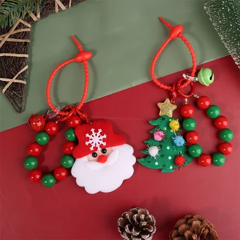 Aranyos autós kulcstartók női karácsonyi kulcstartó gyöngyös karkötő kulcstartó Mikulás karácsonyfa kiegészítőkkel