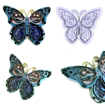 DIY kristály pillangó szilikon forma pillangó fali dekoráció nappali medál penész autó kulcstartó dekoráció epoxigyanta forma