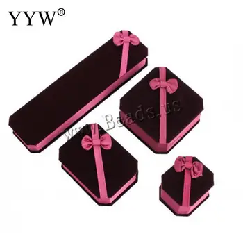 Ékszer kijelző doboz szett Bowknot rózsaszín fekete vintage ékszer csomagolódoboz nyaklánchoz Karkötő gyűrű medál női jegygyűrű