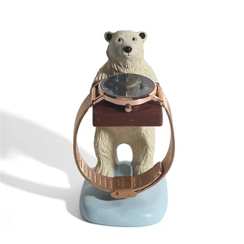Jegesmedve óra kijelző állvány Óratartó Háztartási kutya medve ékszerek kijelző Ékszer szervező