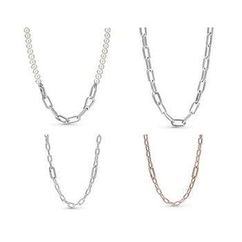 LR ME Real 925 ezüst tenyésztett kagyló gyöngy nyaklánc nőknek Lány ajándék állítható lánc pedanttal 2022 Trend ékszerkészítés