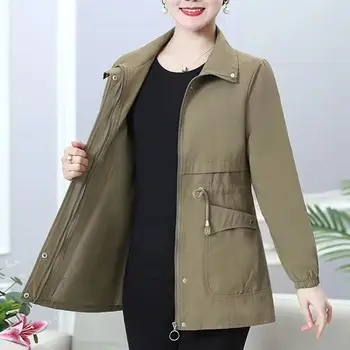 Középhosszú divatos alkalmi árokkabát nők 2023 Új tavasz ősz Középkorú anya laza szabású és karcsúsító kabát A975