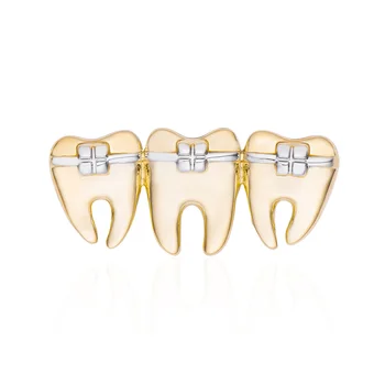 Orvosi fogkitűző arany és ezüstözött Medical Dental Series bross fehér kabát dekoráció Ballagási ajándék orvostanhallgatóknak