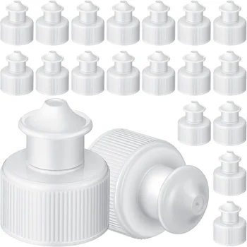 50Pcs Push Pull sapkák Csere felsők fedele palackokhoz 28 mm műanyag vizes palack kupak palack Sport sapka vizes palack