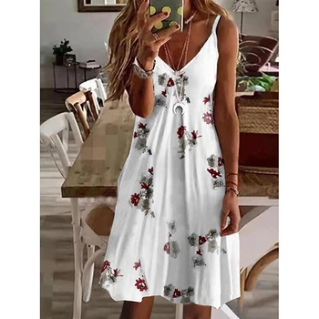 Camisole női ruha 2023 Nyári tengerparti ruhák Vestido alkalmi köntös női ruházat Y2K virágos szoknya elegáns maxi ruha