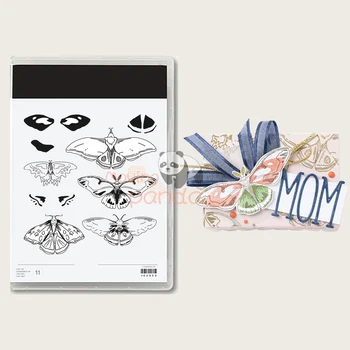 Állati pillangó fémvágó szerszámok és tiszta bélyegzők a barkácsoláshoz Kézzel készített papírkártya dekoratív album Craft Cut meghal