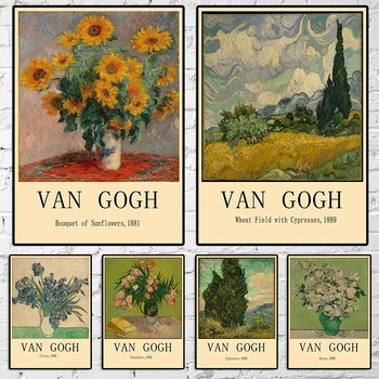 Van Gogh Works 14 kép Vászonfestés Klasszikus művész Művészeti plakátok és nyomatok Fali kép hálószoba lakberendezéséhez
