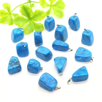 Nagykereskedelem Telek drágakő kék türkiz szabálytalan alakú kő medál Kézzel készített kézművesség DIY báj nyaklánc ékszer kiegészítők