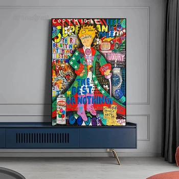 Modern graffiti rajzfilm herceg Pop Art plakátok és nyomatok Vászon falfestmény otthoni fiú hálószoba dekorációs ajándékok Cuadros