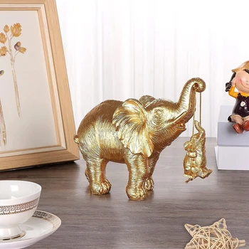 Arany elefánt szobor Az arany elefánt dekoráció szerencsét, egészséget, erőt hoz Elefánt ajándékok, dekorációk alkalmazható Kezdőlap