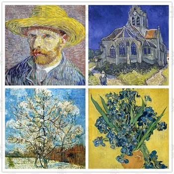 Gyémánt festmény Nagy festő Vincent Van Gogh Teljes négyzet kerek gyémánt hímzés akció strasszok