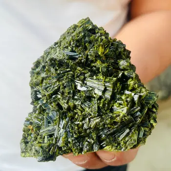 Természetes zöld turmalin kvarc kristály klaszter ásványi energia drágakő ajándék szoba dekoráció lakberendezés