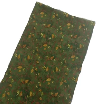 Márka zöld arany levél nyomtatott pamutszövet 50x105cm design 007 szövet patchwork szövet ruha party lakberendezés ric patchwork