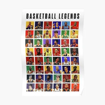 A kosárlabda legendák poszter nyomtatás Kép dekoráció Vintage Vicces Modern festészet Művészet Otthoni szoba Falfestmény Fal Nincs keret
