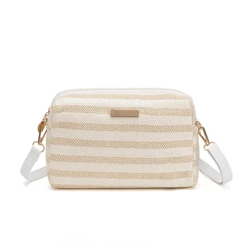 Női designer táska egy vállon keresztezett táskák divat szalma szőtt nyári bohémia strandtáska kis tömör mobiltelefon érme pénztárca