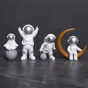 3/4db Űrhajós figura szobor Űrhajós Hold Modell Oktató játék asztali lakberendezés gyerekeknek Ajándék