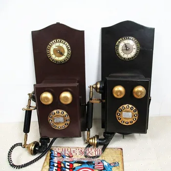 Régi retro függő telefon modell asztali díszek lövöldözős kellékek ruházati kirakat dekoráció