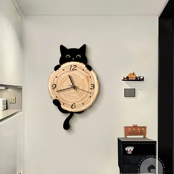 Cat Design Faliórák Art falfestmény Luxus nappali Esztétikus fali óra Minimalista divat Csendes Reloj de Pared Lakberendezés