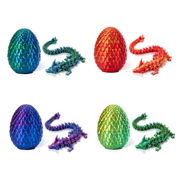 3D nyomtatott drágakő sárkány, kristálysárkány, forgatható és állítható ízületek 3D csuklós sárkányjátékok, Fidget játék autizmushoz ADHD