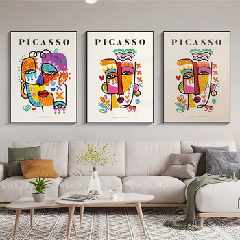 Picasso Világhírű absztrakt művek Plakátok és nyomatok Retro művészet Vászon festés Fali művészet Képek Kezdőlap Bár Szoba dekoráció
