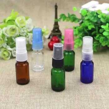  nagykereskedelmi 5ml 10 ml-es üres barna zöld kék és átlátszó üveg spray-palack, parfüm aroma permetező palack