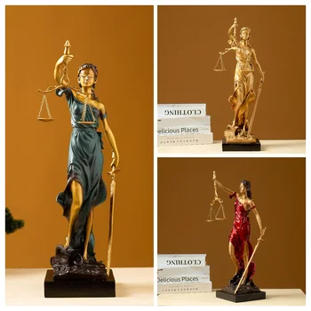 Lady Justice szobor Bronz Az igazság istennője szobor 49cm Ügyvédi Iroda Jogi skála Lakberendezés Művészet Asztali díszek