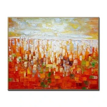 Egy csoport ember nézi a naplemente ragyogását Absztrakt olajfestmény Falművészet Modern festészet vászonra 100% kézzel festett keret nélkül