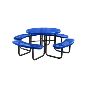 Amerikai stílusú fém kültéri bútorok Hőre lágyuló acél terasz Piknik asztali pad