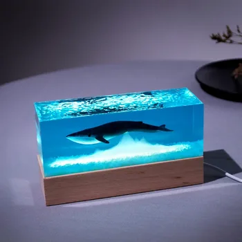 Asztali kézműves kézművesség, modern, csúcskategóriás niche barátok ajándék óceánbálna kristálygyanta világító díszek otthoni kiegészítők
