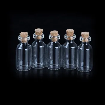 5DBS 5ML -25ML Átlátszó Mini kis parafa dugó üveg injekciós üveg üvegedények Tartályok Palackok