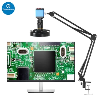 1080P HDMI VGA Ipari videó mikroszkóp kamera Industry C BAJONETT 5.0-50mm F1.4 objektív telefonhoz PCB IC megfigyelés Forrasztás javítása